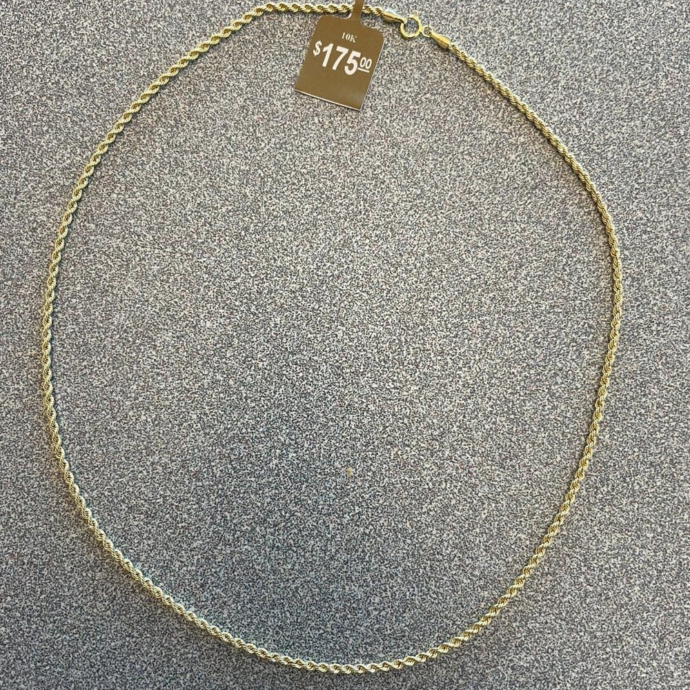 NWT Gold Rope Chain Necklace in 10K